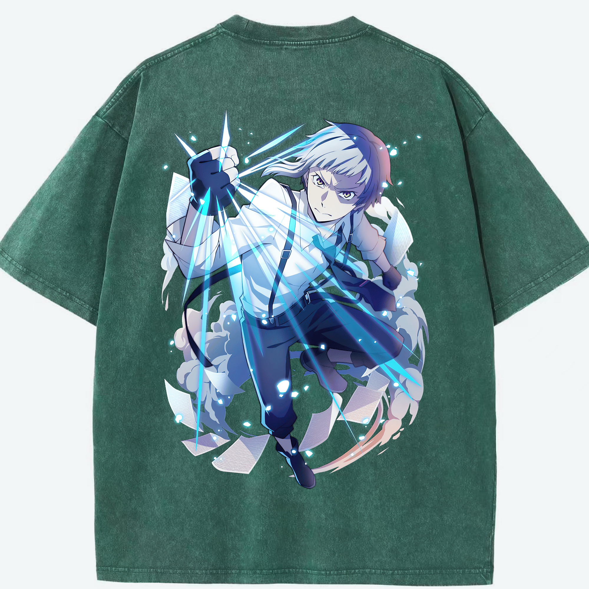 （画像用） 文豪ストレイドッグス Bungo Stray Dogs 綿100% ヴィンテージ風 半袖Tシャツ（背面プリント）